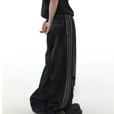 Y2K Stripe Wave Baggy Jeans